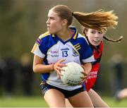 15 March 2024; Elannah Keane of Ballinrobe Community School in action against St Marys during the Lidl All-Ireland Post Primary School Junior C Championship final match between St Marys, Macroom, Cork and Ballinrobe Community School, Mayo at the University of Limerick. Photo by Matt Browne/Sportsfile