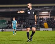 15 March 2024; Referee Paul McLaughlin during the SSE Airtricity Men's Premier Division match between Galway United and Shamrock Rovers at Eamonn Deacy Park in Galway. Photo by Piaras Ó Mídheach/Sportsfile