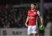 15 March 2024; Joe Redmond of St Patrick's Athletic during the SSE Airtricity Men's Premier Division match between St Patrick's Athletic and Shelbourne at Richmond Park in Dublin. Photo by Seb Daly/Sportsfile