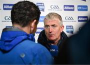 16 March 2024; Limerick manager John Kiely is interviewed for RTÉ before the Allianz Hurling League Division 1 Group B match between Galway and Limerick at Pearse Stadium in Galway. Photo by Stephen McCarthy/Sportsfile