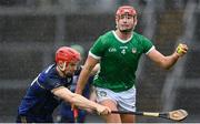 16 March 2024; Barry Nash of Limerick in action against Tom Monaghan of Galway during the Allianz Hurling League Division 1 Group B match between Galway and Limerick at Pearse Stadium in Galway. Photo by Stephen McCarthy/Sportsfile