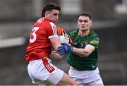 16 March 2024; Chris Og Jones of Cork in action against Cathal Hickey of Meath during the Allianz Football League Division 2 match between Meath and Cork at Páirc Tailteann in Navan, Meath. Photo by Ben McShane/Sportsfile