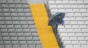 16 March 2024; A Waterford supporter in the stand before the Allianz Hurling League Division 1 Group A match between Waterford and Kilkenny at Walsh Park in Waterford. Photo by Seb Daly/Sportsfile