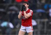 16 March 2024; Paul Walsh of Cork reacts during the Allianz Football League Division 2 match between Meath and Cork at Páirc Tailteann in Navan, Meath. Photo by Ben McShane/Sportsfile