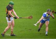 16 March 2024; Luke Hogan of Kilkenny in action against Mark Fitzgerald of Waterford during the Allianz Hurling League Division 1 Group A match between Waterford and Kilkenny at Walsh Park in Waterford. Photo by Seb Daly/Sportsfile