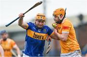 16 March 2024; Conor Stakelum of Tipperary in action against Phelim Duffin of Antrim during the Allianz Hurling League Division 1 Group B match between Antrim and Tipperary at Corrigan Park in Belfast. Photo by Ramsey Cardy/Sportsfile