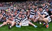 16 March 2024; St Kieran's College players celebrate after their side's victory in the Masita GAA Hurling Post Primary Schools Croke Cup final match between St Raphael's Loughrea of Galway and St Kieran's College of Kilkenny at Croke Park in Dublin. Photo by Piaras Ó Mídheach/Sportsfile