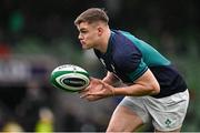 16 March 2024; Garry Ringrose of Ireland warms-up before the Guinness Six Nations Rugby Championship match between Ireland and Scotland at the Aviva Stadium in Dublin. Photo by Brendan Moran/Sportsfile
