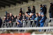 16 March 2024; Dublin supporters during the Allianz Hurling League Division 1 Group B match between Dublin and Westmeath at Parnell Park in Dublin. Photo by Tom Beary/Sportsfile