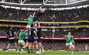 16 March 2024; Grant Gilchrist of Scotland misses a line-out which resulted in Ireland's first try scored by Dan Sheehan of Ireland during the Guinness Six Nations Rugby Championship match between Ireland and Scotland at the Aviva Stadium in Dublin. Photo by Harry Murphy/Sportsfile