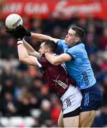 16 March 2024; Brian Fenton of Dublin in action against Cein Darcy of Galway during the Allianz Football League Division 1 match between Galway and Dublin at Pearse Stadium in Galway. Photo by Stephen McCarthy/Sportsfile