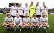 16 March 2024; The Athlone Town team, back row, from left to right, Rosín Molloy, Kate Slevin, Laurie Ryan, Julia Gawalkiewicz, Layleigh Shine and Jessie Rossman, with, front row, from left to right, Chloe Singleton, Kerry-Anne Brown, Shauna Brennan, Kellie Brennan and Maddie Gibson before the SSE Airtricity Women's Premier Division match between Bohemians and Athlone Town at Dalymount Park in Dublin. Photo by Jussi Eskola/Sportsfile