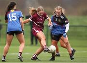 16 March 2024; Orla O'Rourke of FCJ Bunclody has a shot on goal during the 2024 Lidl All-Ireland Junior Post-Primary Schools Junior A Championship final between FCJ Secondary School, Bunclody, Wexford and Loreto College, Cavan, at the GAA National Games Development Centre, Abbotstown in Dublin. Photo by Michael P Ryan/Sportsfile