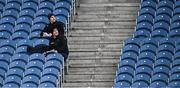 16 March 2024; Charlie Vernon, behind, and Marcus Ó Buachalla of TG4 during the Masita GAA Football Post Primary Schools Hogan Cup final match between Mercy Mounthawk of Kerry and Omagh CBS of Tyrone at Croke Park in Dublin. Photo by Piaras Ó Mídheach/Sportsfile