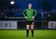 16 March 2024; Karen Duggan of Peamount United reacts during the SSE Airtricity Women's Premier Division match between Peamount United and Shelbourne at PRL Park in Greenogue, Dublin. Photo by Ben McShane/Sportsfile