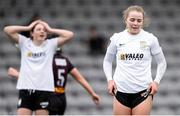 16 March 2024; Kerryanne Brown of Athlone reacts to a missed shot on goal during the SSE Airtricity Women's Premier Division match between Bohemians and Athlone Town at Dalymount Park in Dublin. Photo by Jussi Eskola/Sportsfile