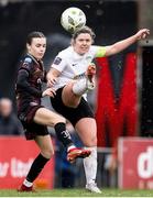 16 March 2024; Laurie Ryan of Athlone Town in action against Katherine Malone of Bohemians during the SSE Airtricity Women's Premier Division match between Bohemians and Athlone Town at Dalymount Park in Dublin. Photo by Jussi Eskola/Sportsfile
