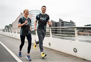 19 March 2024; Ambassadors Dean Rock and Catherina McKiernan in attendance at the announcement of A&L Goodbody’s title sponsorship of Athletics Ireland’s ALG5K Corporate Team Challenge, formerly GT5K, in Dublin City Centre on September 10th, 2024. Photo by Sam Barnes/Sportsfile