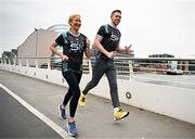 19 March 2024; Ambassadors Dean Rock and Catherina McKiernan in attendance at the announcement of A&L Goodbody’s title sponsorship of Athletics Ireland’s ALG5K Corporate Team Challenge, formerly GT5K, in Dublin City Centre on September 10th, 2024. Photo by Sam Barnes/Sportsfile