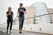 19 March 2024; Ambassadors Dean Rock and Catherina McKiernan in attendance at the announcement of A&L Goodbody’s title sponsorship of Athletics Ireland’s ALG5K Corporate Team Challenge, formerly GT5K, in Dublin City Centre on September 10th, 2024. Photo by Sam Barnes/Sportsfile