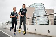 19 March 2024; Ambassadors Dean Rock and Catherina McKiernan in attendance at the announcement of A&L Goodbody’s title sponsorship of Athletics Ireland’s ALG5K Corporate Team Challenge, formerly GT5K, in Dublin City Centre on September 10th, 2024. Photo by Sam Barnes/Sportsfile