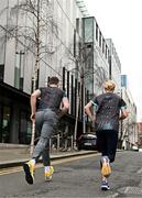 19 March 2024; Ambassadors Dean Rock and Catherina McKiernan in attendance at the announcement of A&L Goodbody’s title sponsorship of Athletics Ireland’s ALG5K Corporate Team Challenge, formerly GT5K, in Dublin City Centre on September 10th, 2024. Photo by Sam Barnes/Sportsfile