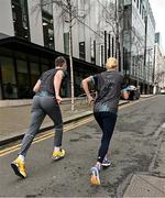 19 March 2024; Ambassadors Dean Rock and Catherina McKiernan in attendance at the announcement of A&L Goodbody’s title sponsorship of Athletics Ireland’s ALG5K Corporate Team Challenge, formerly GT5K, in Dublin City Centre on September 10th, 2024. Photo by Sam Barnes/Sportsfile