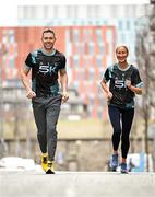 19 March 2024; Ambassadors Dean Rock and Catherina McKiernan in attendance at the announcement of A&L Goodbody’s title sponsorship of Athletics Ireland’s ALG5K Corporate Team Challenge, formerly GT5K, in Dublin City Centre on September 10th, 2024. Photo by Sam Barnes/Sportsfile