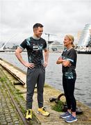 19 March 2024; Ambassadors Dean Rock and Catherina McKiernan in attendance at the announcement of A&L Goodbody’s title sponsorship of Athletics Ireland’s ALG5K Corporate Team Challenge, formerly GT5K, in Dublin City Centre on September 10th, 2024. Photo by Sam Barnes/Sportsfile