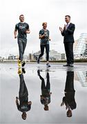 19 March 2024; In attendance at the announcement of A&L Goodbody’s title sponsorship of Athletics Ireland’s ALG5K Corporate Team Challenge, formerly GT5K, are, from left, Ambassadors Dean Rock and Catherina McKiernan with ALG Partner David Widger in Dublin City Centre on September 10th, 2024. Photo by Sam Barnes/Sportsfile