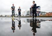 19 March 2024; In attendance at the announcement of A&L Goodbody’s title sponsorship of Athletics Ireland’s ALG5K Corporate Team Challenge, formerly GT5K, are, from left, Ambassadors Dean Rock and Catherina McKiernan with ALG Partner David Widger in Dublin City Centre on September 10th, 2024. Photo by Sam Barnes/Sportsfile