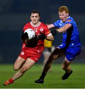 16 March 2024; Darragh Canavan of Tyrone in action against Ryan O'Toole of Monaghan during the Allianz Football League Division 1 match between Tyrone and Monaghan at O'Neills Healy Park in Omagh, Tyrone.  Photo by Ramsey Cardy/Sportsfile