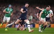 16 March 2024; Blair Kinghorn of Scotland in action against Robbie Henshaw of Ireland during the Guinness Six Nations Rugby Championship match between Ireland and Scotland at the Aviva Stadium in Dublin. Photo by Brendan Moran/Sportsfile