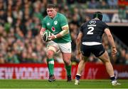 16 March 2024; Tadhg Furlong of Ireland in action against George Turner of Scotland during the Guinness Six Nations Rugby Championship match between Ireland and Scotland at the Aviva Stadium in Dublin. Photo by Brendan Moran/Sportsfile