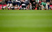 16 March 2024; A general view of players in a scrum during the Guinness Six Nations Rugby Championship match between Ireland and Scotland at the Aviva Stadium in Dublin. Photo by Brendan Moran/Sportsfile