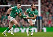 16 March 2024; Jamison Gibson-Park and Calvin Nash of Ireland during the Guinness Six Nations Rugby Championship match between Ireland and Scotland at the Aviva Stadium in Dublin. Photo by Harry Murphy/Sportsfile