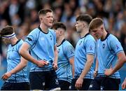 17 March 2024; St Michael's College players including David Walsh, second from left, react after conceding a penalty during the Bank of Ireland Leinster Schools Senior Cup final match between Blackrock College and St Michael's College at the RDS Arena in Dublin. Photo by Sam Barnes/Sportsfile