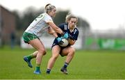 17 March 2024; Ciara McCarthy of Kerry is tackled by Lisa Young of Meath of Meath during the Lidl LGFA National League Division 1 Round 6 match between Meath and Kerry at Donaghmore Ashbourne GAA Club in Ashbourne, Meath. Photo by Brendan Moran/Sportsfile