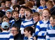 17 March 2024; Blackrock College supporters celebrate  after their side's victory in the Bank of Ireland Leinster Schools Senior Cup final match between Blackrock College and St Michael's College at the RDS Arena in Dublin. Photo by Sam Barnes/Sportsfile