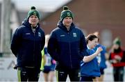 17 March 2024; Kerry joint-managers Declan Quill, left, and Darragh Long before the Lidl LGFA National League Division 1 Round 6 match between Meath and Kerry at Donaghmore Ashbourne GAA Club in Ashbourne, Meath. Photo by Brendan Moran/Sportsfile