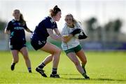 17 March 2024; Megan Thynne of Meath is tackled by Lorraine Scanlon of Kerry during the Lidl LGFA National League Division 1 Round 6 match between Meath and Kerry at Donaghmore Ashbourne GAA Club in Ashbourne, Meath. Photo by Brendan Moran/Sportsfile