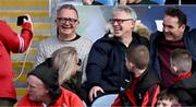 17 March 2024; Former Derry footballer Joe Brolly, centre, in attendance at the Allianz Football League Division 1 match between Mayo and Derry at Hastings Insurance MacHale Park in Castlebar, Mayo. Photo by Piaras Ó Mídheach/Sportsfile