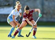 17 March 2024; Sarah Torrans of Loreto HC in action against Sophia Cole of UCD LHC during the Jacqui Potter Cup final match between UCD LHC and Loreto HC at Three Rock Rovers Hockey Club in Rathfarnham, Dublin. Photo by Tyler Miller/Sportsfile