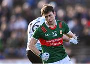 17 March 2024; Paul Towey of Mayo after scoring his side's second goal during the Allianz Football League Division 1 match between Mayo and Derry at Hastings Insurance MacHale Park in Castlebar, Mayo. Photo by Piaras Ó Mídheach/Sportsfile