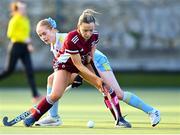 17 March 2024; Mia Jennings of Loreto HC in action against Sydney McErlean of UCD LHC during the Jacqui Potter Cup final match between UCD LHC and Loreto HC at Three Rock Rovers Hockey Club in Rathfarnham, Dublin. Photo by Tyler Miller/Sportsfile