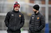 17 March 2024; Down manager Conor Laverty, right, and coach Ciaran Meenagh before the Allianz Football League Division 3 match between Westmeath and Down at TEG Cusack Park in Mullingar, Westmeath. Photo by Seb Daly/Sportsfile