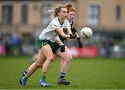17 March 2024; Mary Kate Lynch of Meath in action against Louise Ní Mhuircheartaigh of Kerry during the Lidl LGFA National League Division 1 Round 6 match between Meath and Kerry at Donaghmore Ashbourne GAA Club in Ashbourne, Meath. Photo by Brendan Moran/Sportsfile