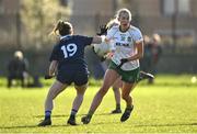 17 March 2024; Aisling McCabe in action against Cáit Lynch of Kerry during the Lidl LGFA National League Division 1 Round 6 match between Meath and Kerry at Donaghmore Ashbourne GAA Club in Ashbourne, Meath. Photo by Brendan Moran/Sportsfile