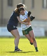 17 March 2024; Ciara Smyth of Meath is tackled by Anna Galvin of Kerry during the Lidl LGFA National League Division 1 Round 6 match between Meath and Kerry at Donaghmore Ashbourne GAA Club in Ashbourne, Meath. Photo by Brendan Moran/Sportsfile