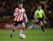 15 March 2024; Adam O'Reilly of Derry City during the SSE Airtricity Men's Premier Division match between Bohemians and Derry City at Dalymount Park in Dublin. Photo by Stephen McCarthy/Sportsfile